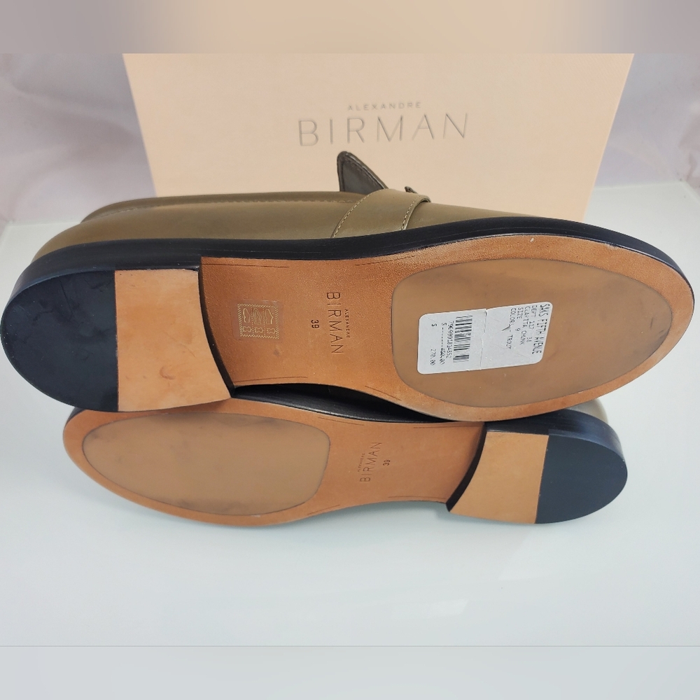 NWT$450 ALEXANDRE BIRMAN Clarita Chunky Leather Loafers In Trout color Sz 39 (9) - Picture 15 of 16